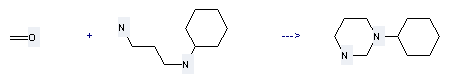 1,3-Propanediamine,N1-cyclohexyl- can react with Formaldehyde to get 1-Cyclohexylhexahydropyrimidine